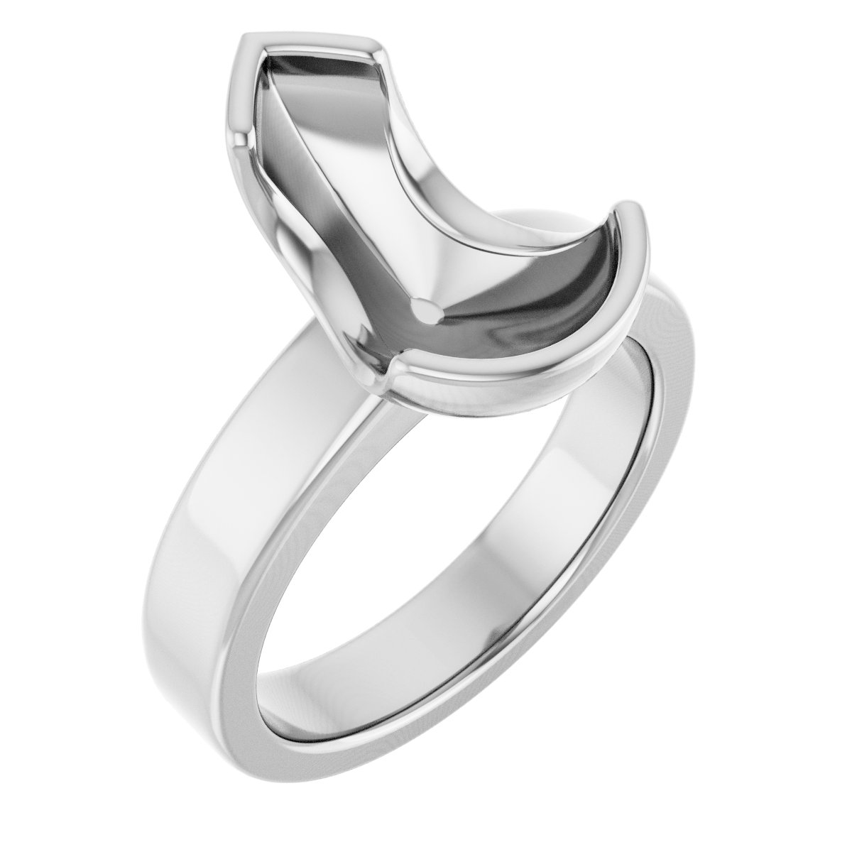 Half-Bezel Solitaire Engagement Ring or Band