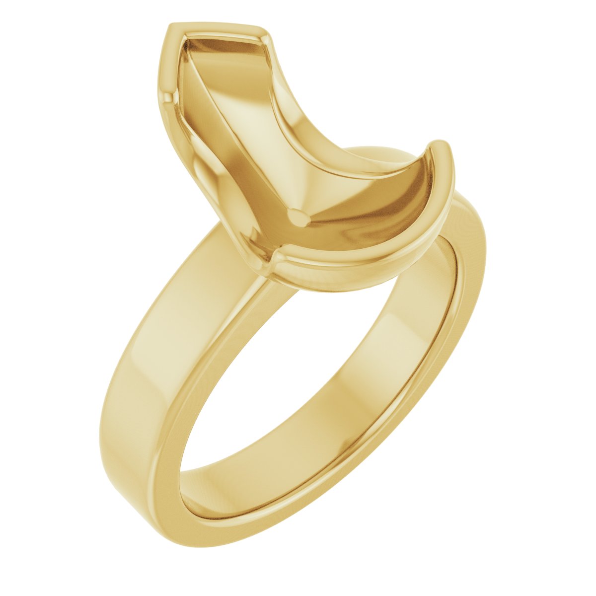 Half-Bezel Solitaire Engagement Ring or Band