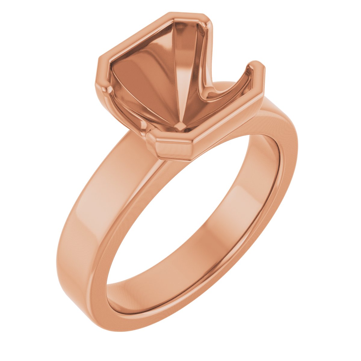 Half-Bezel Solitaire Engagement Ring or Band