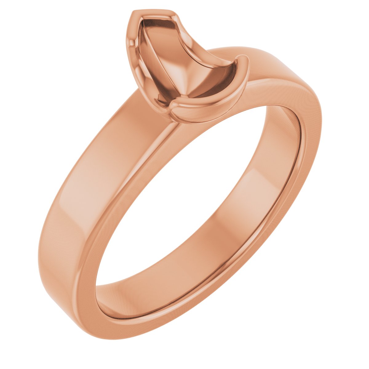 Half-Bezel Solitaire Engagement Ring or Band