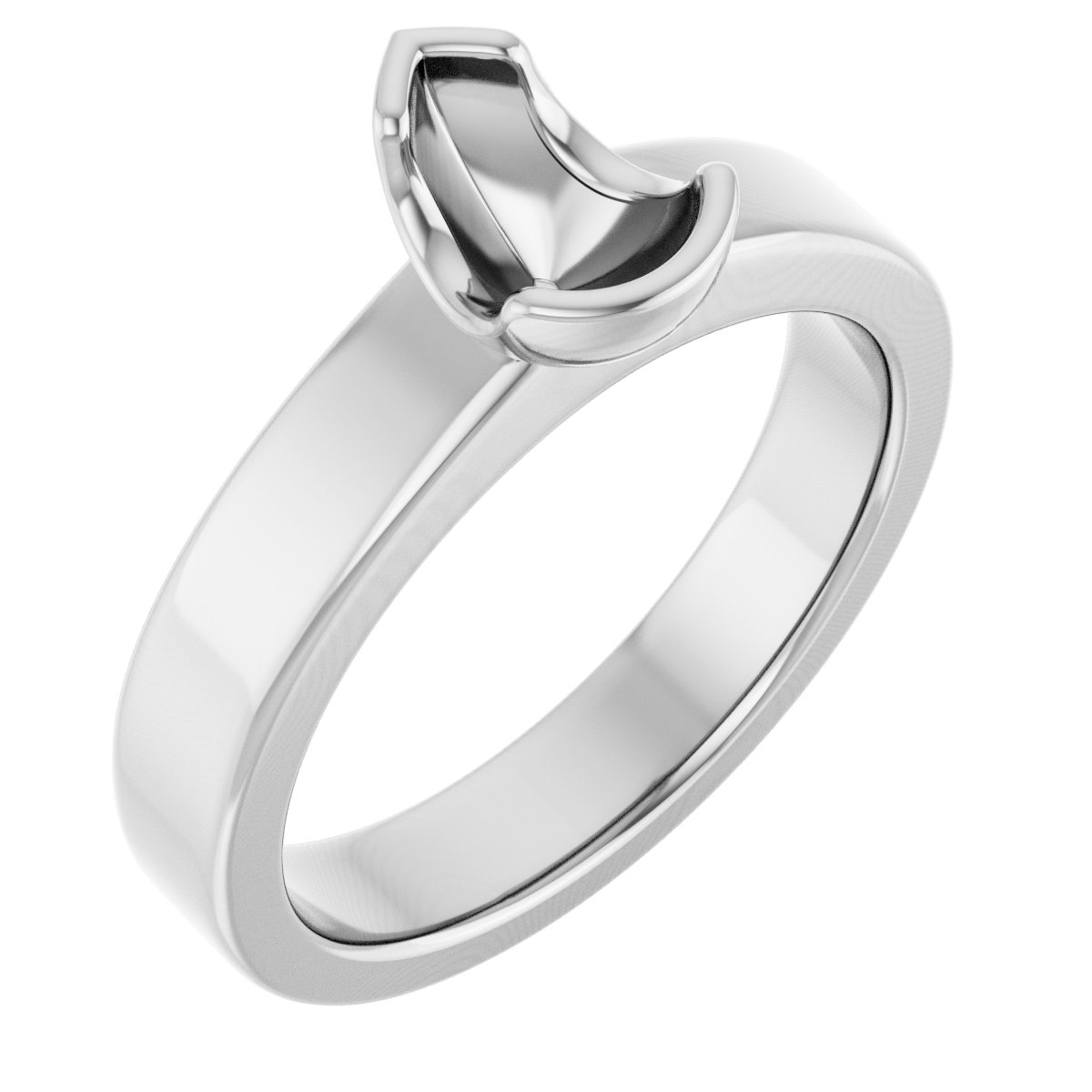 Half-Bezel Solitaire Engagement Ring or Band