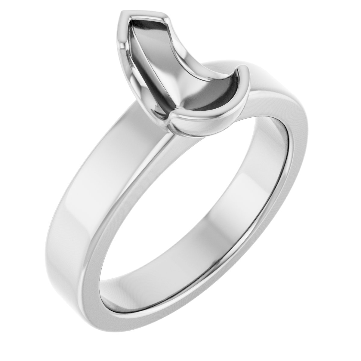 Half-Bezel Solitaire Engagement Ring or Band