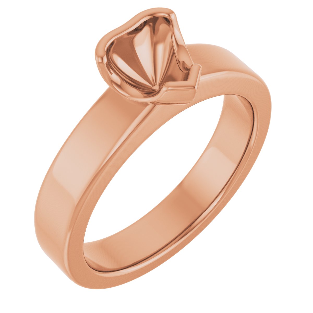 Half-Bezel Solitaire Engagement Ring or Band