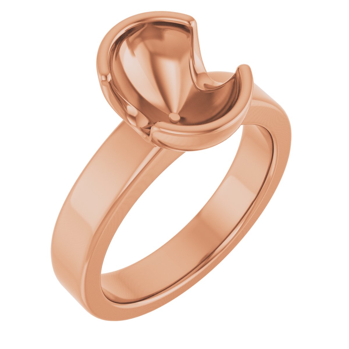 Half-Bezel Solitaire Engagement Ring or Band