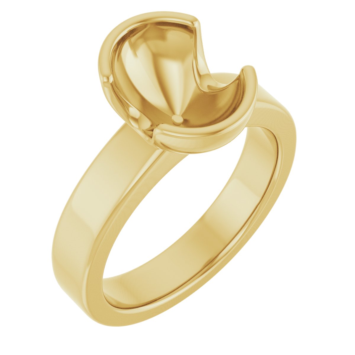 Half-Bezel Solitaire Engagement Ring or Band