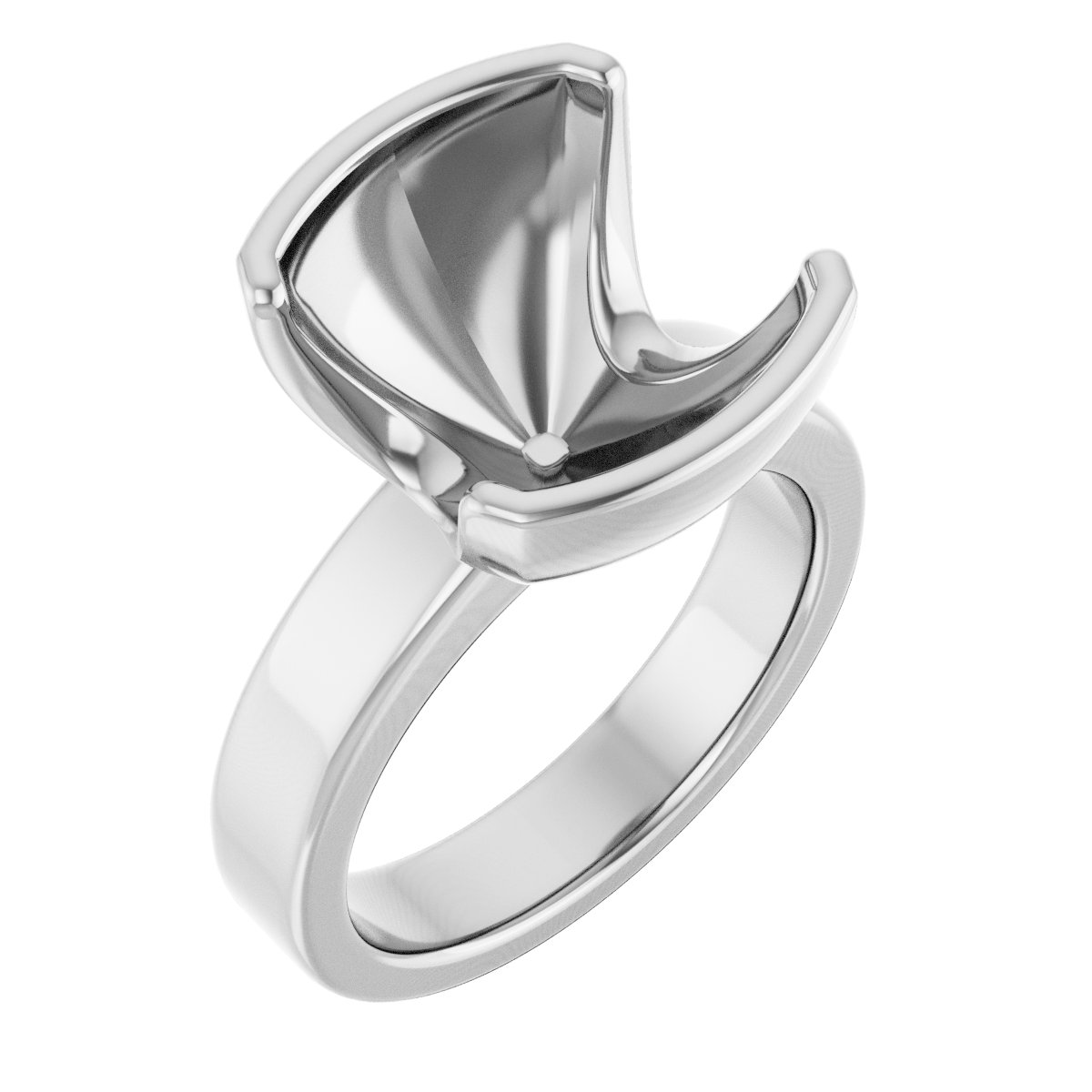 Half-Bezel Solitaire Engagement Ring or Band