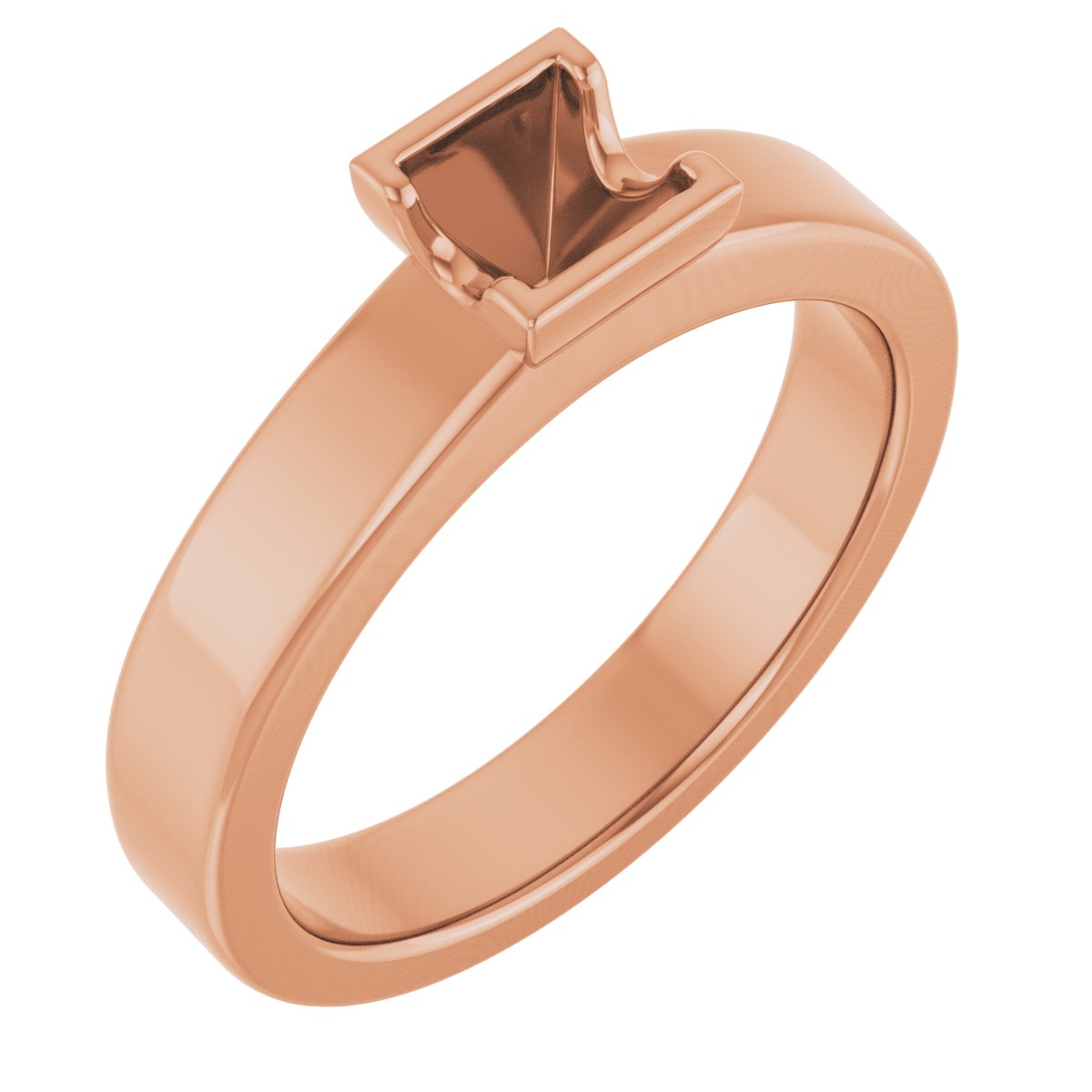 Half-Bezel Solitaire Engagement Ring or Band