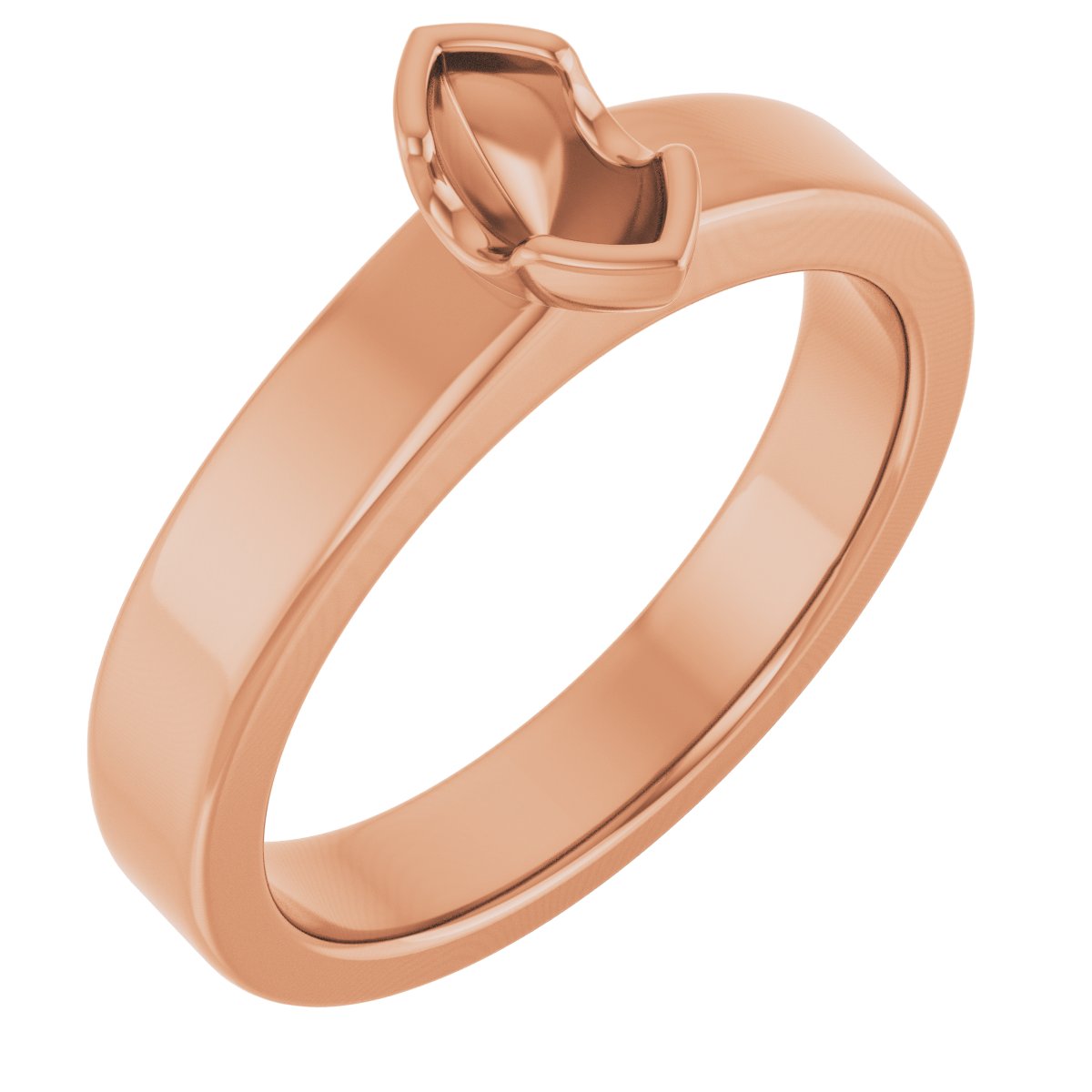 Half-Bezel Solitaire Engagement Ring or Band