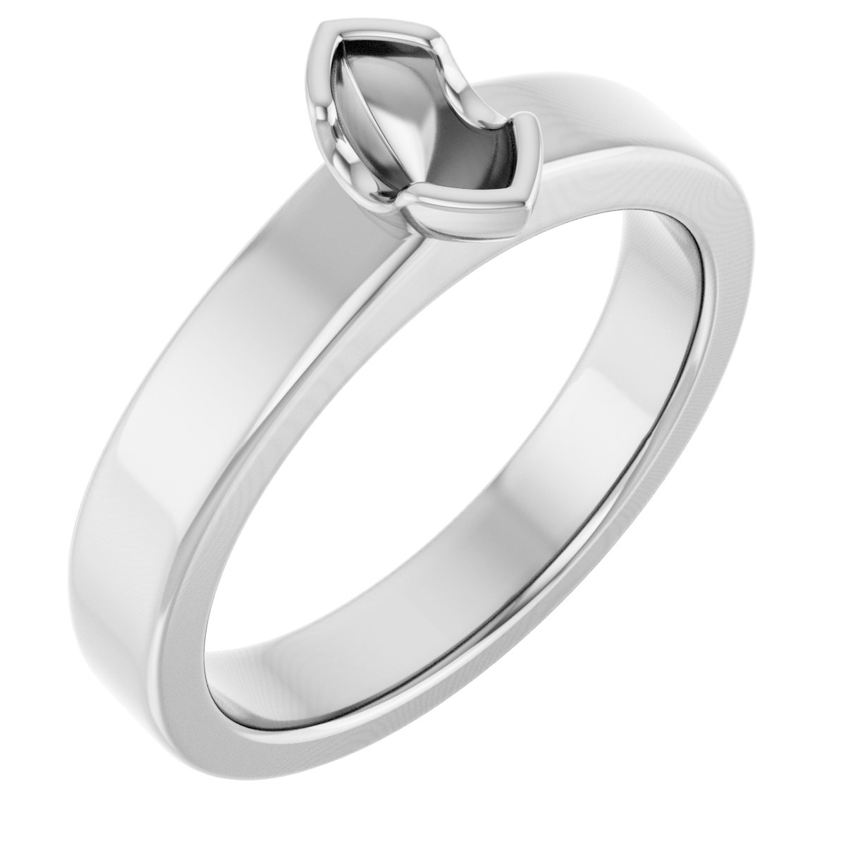 Half-Bezel Solitaire Engagement Ring or Band