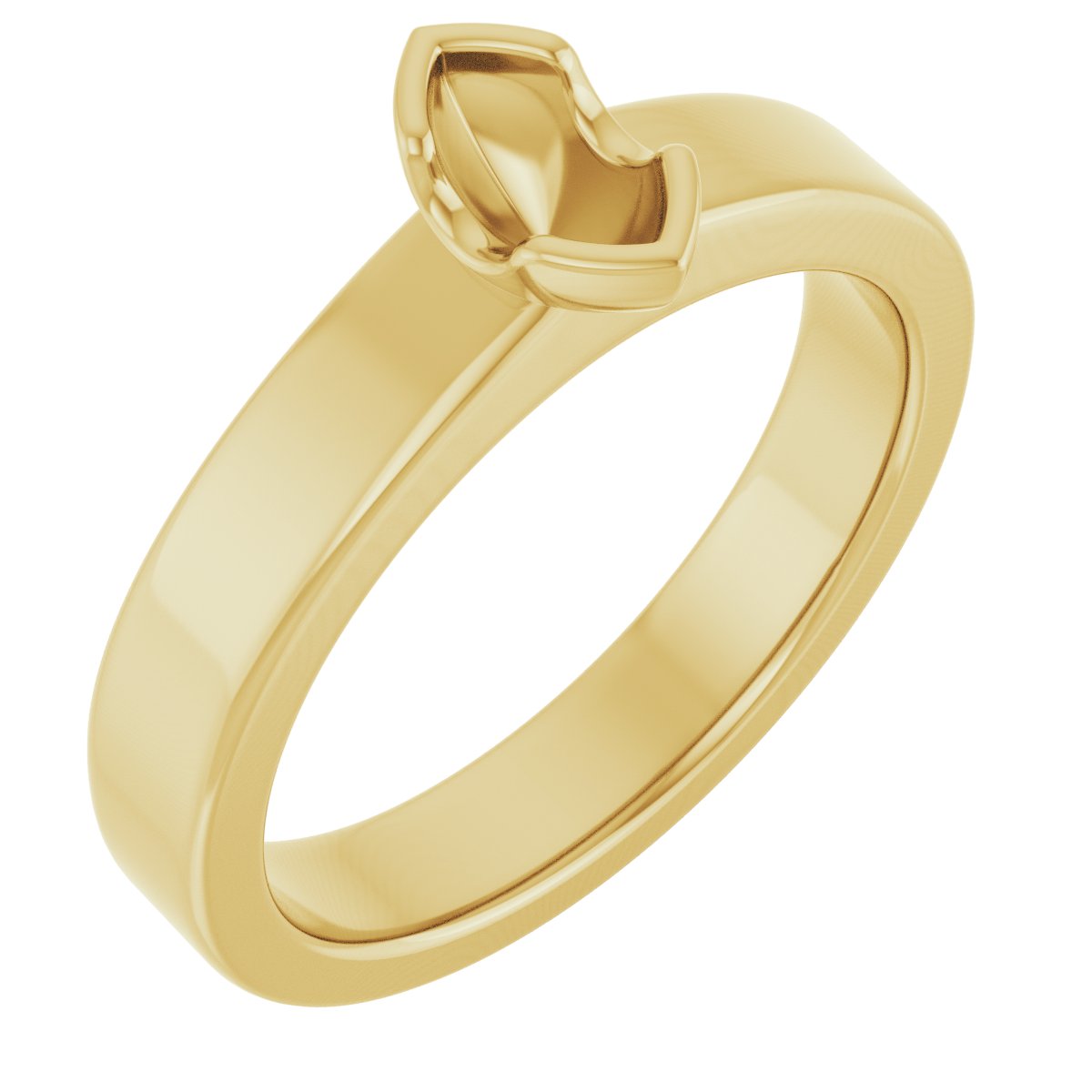 Half-Bezel Solitaire Engagement Ring or Band