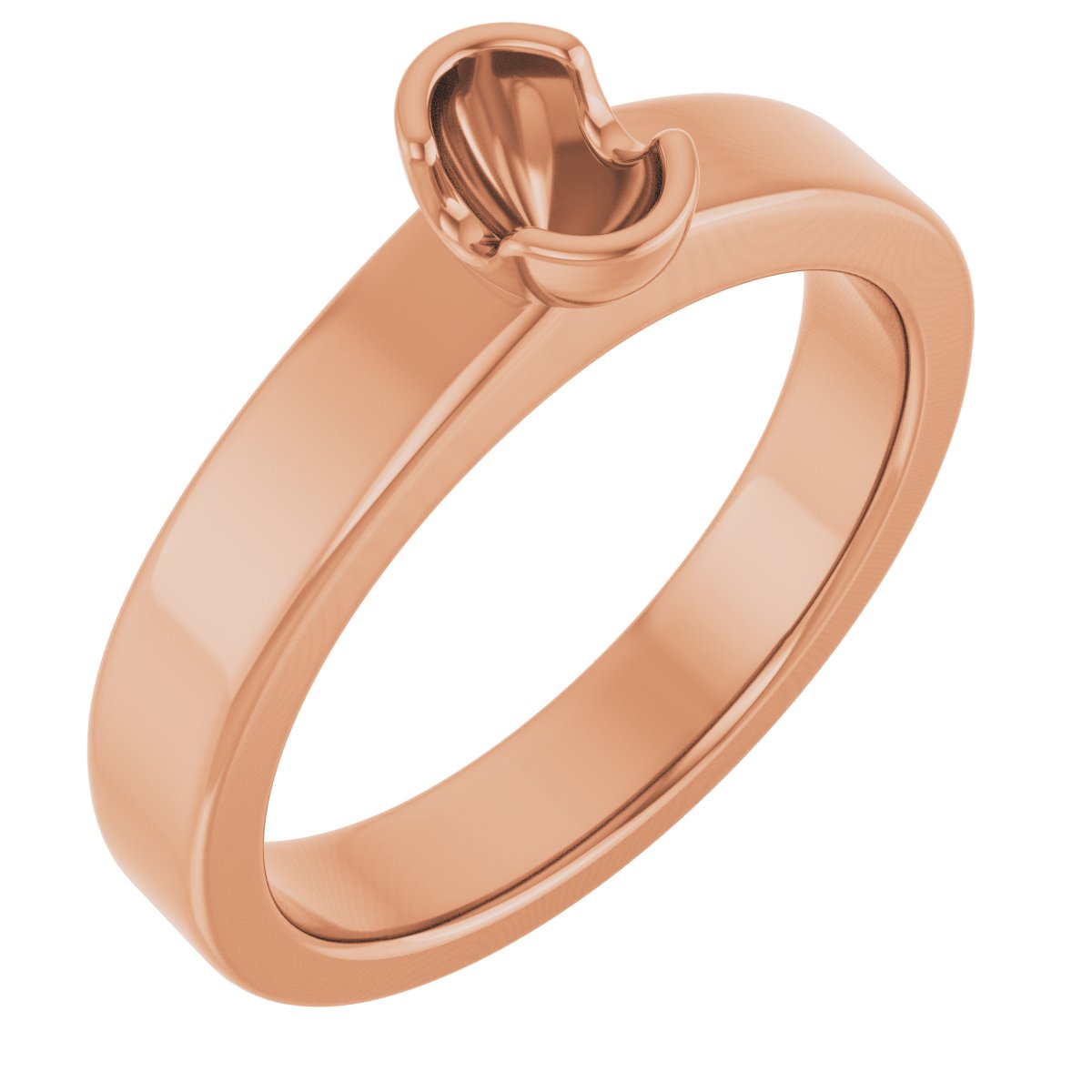 Half-Bezel Solitaire Engagement Ring or Band