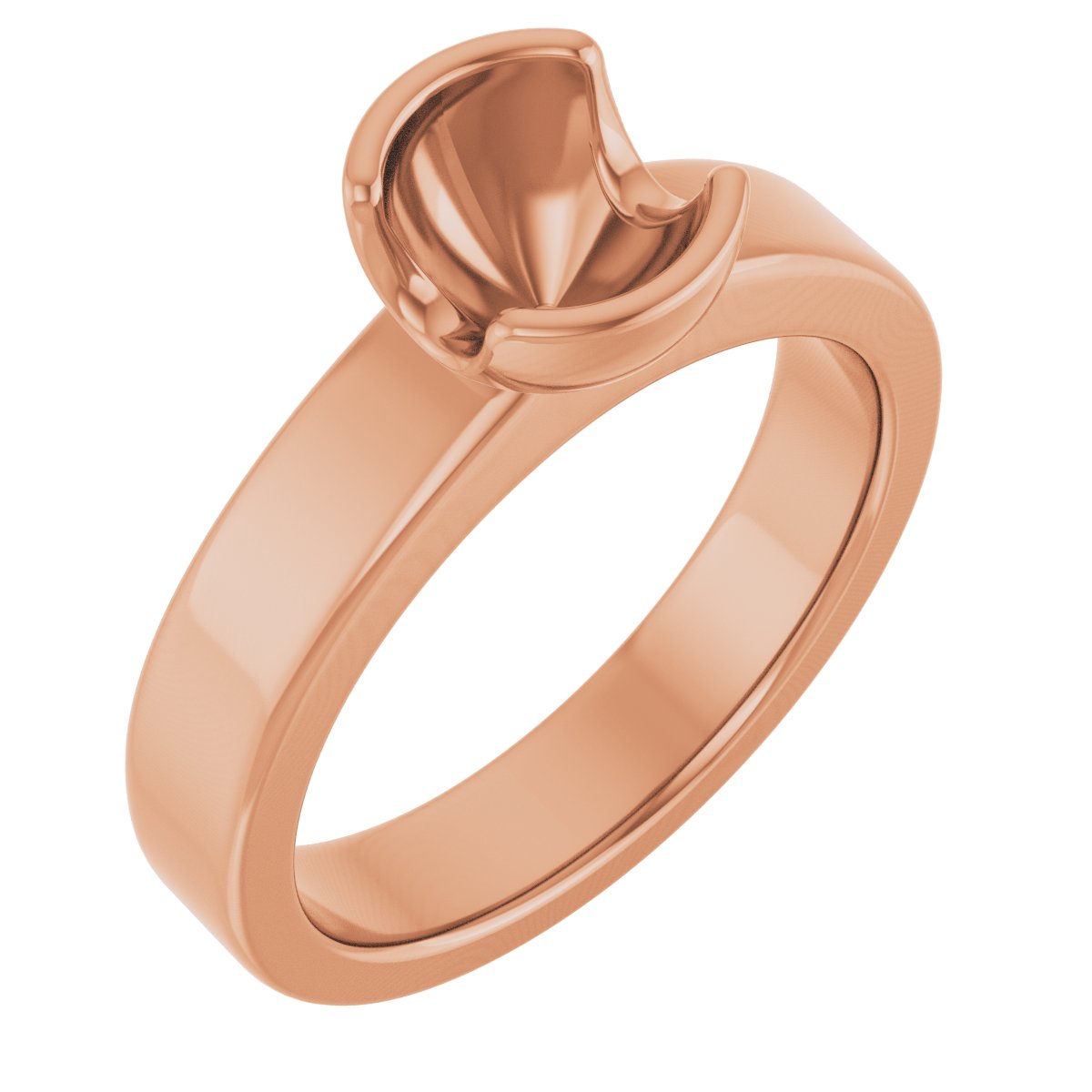 Half-Bezel Solitaire Engagement Ring or Band