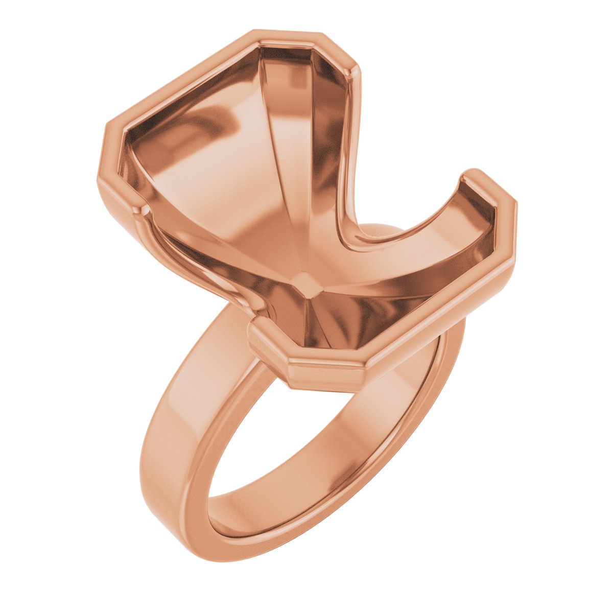 Half-Bezel Solitaire Engagement Ring or Band