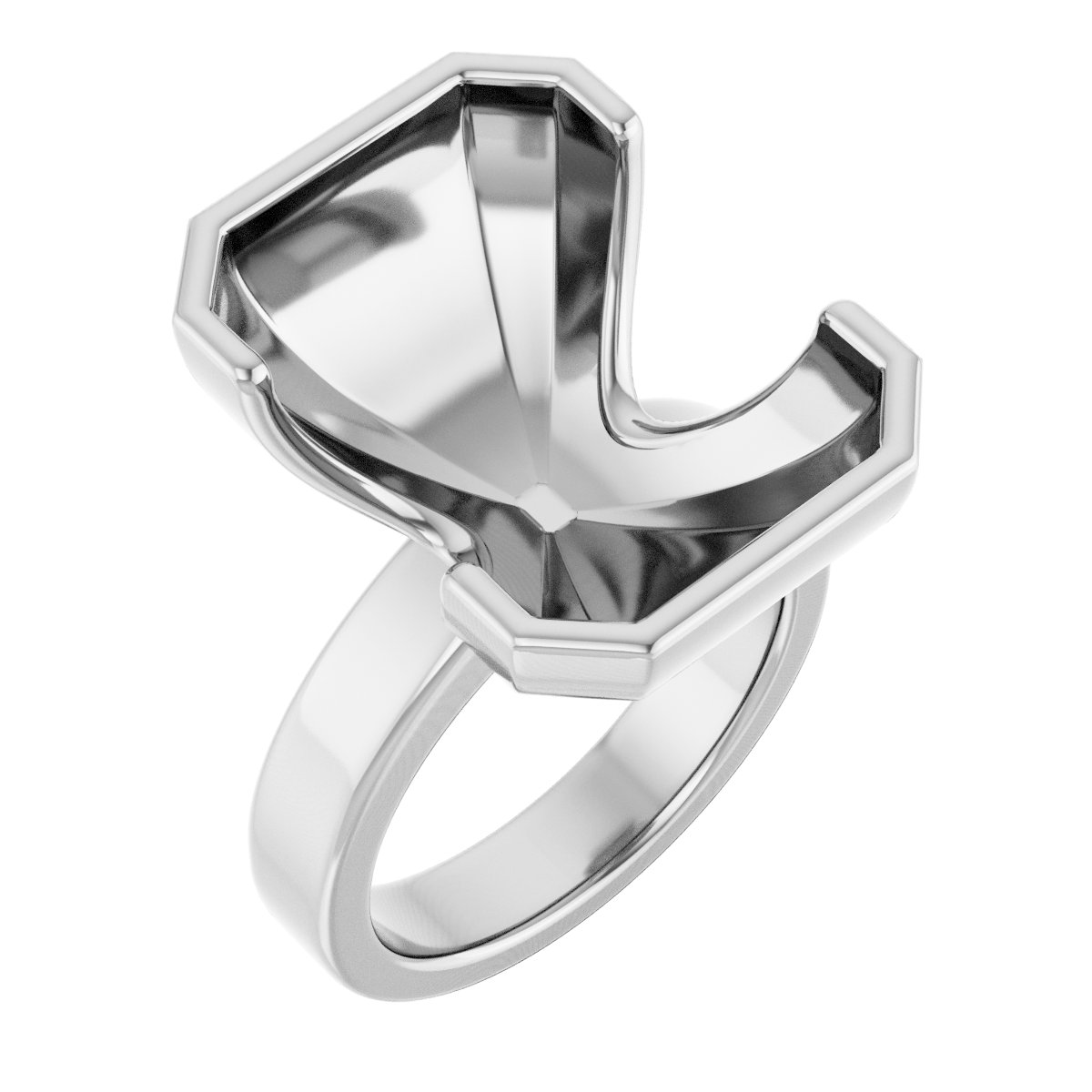 Half-Bezel Solitaire Engagement Ring or Band