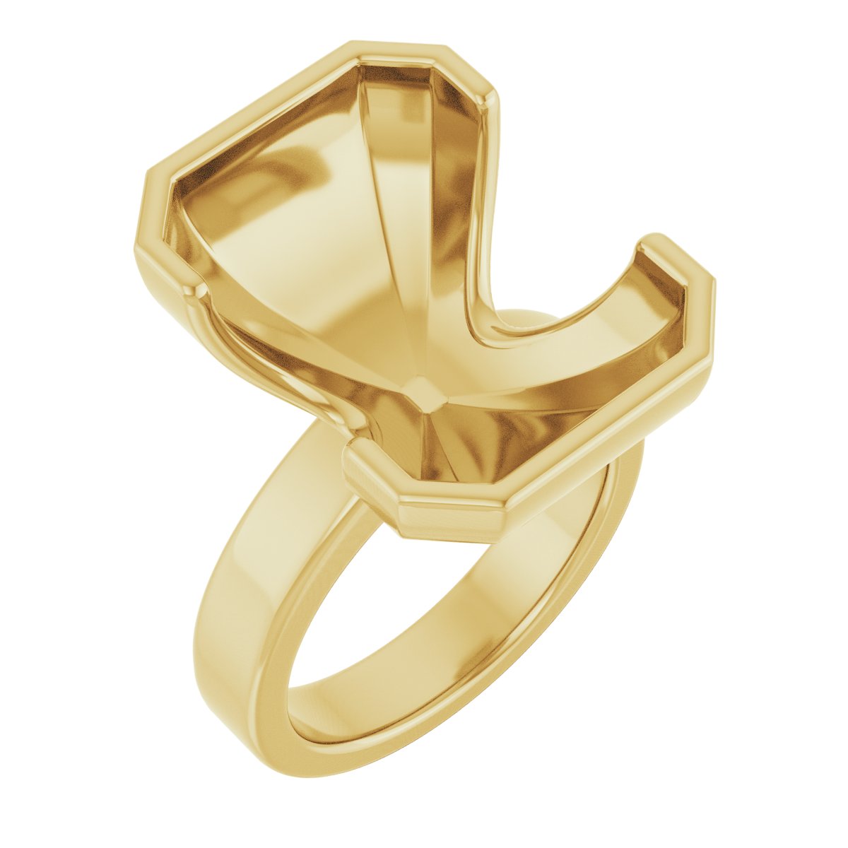 Half-Bezel Solitaire Engagement Ring or Band
