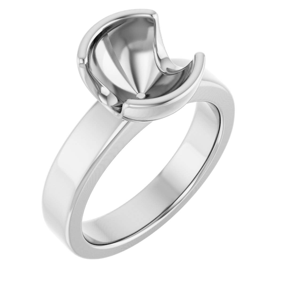 Half-Bezel Solitaire Engagement Ring or Band