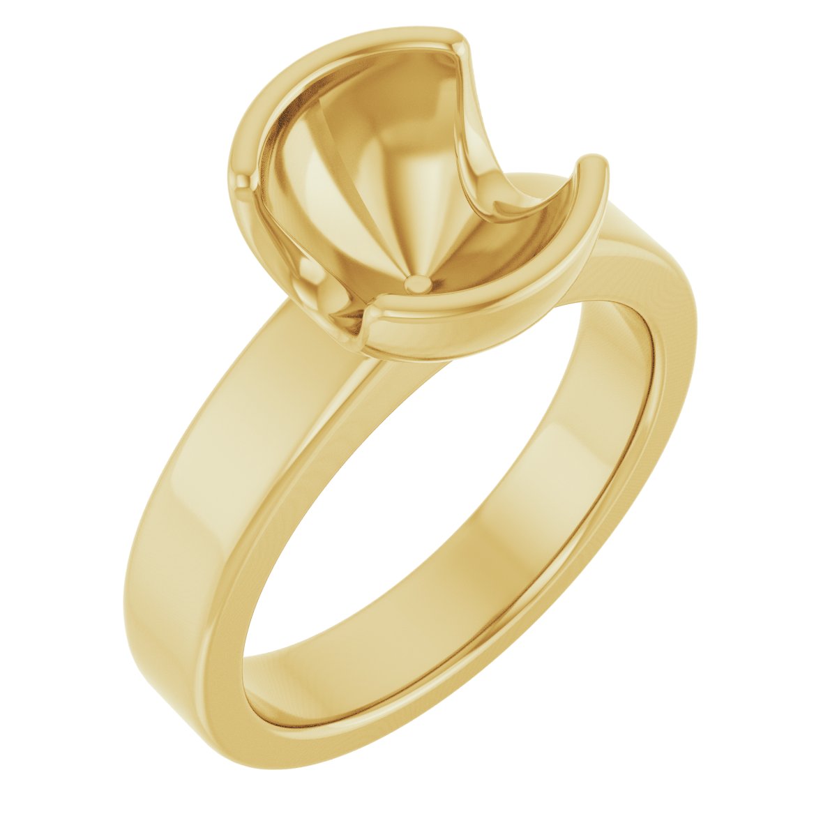 Half-Bezel Solitaire Engagement Ring or Band