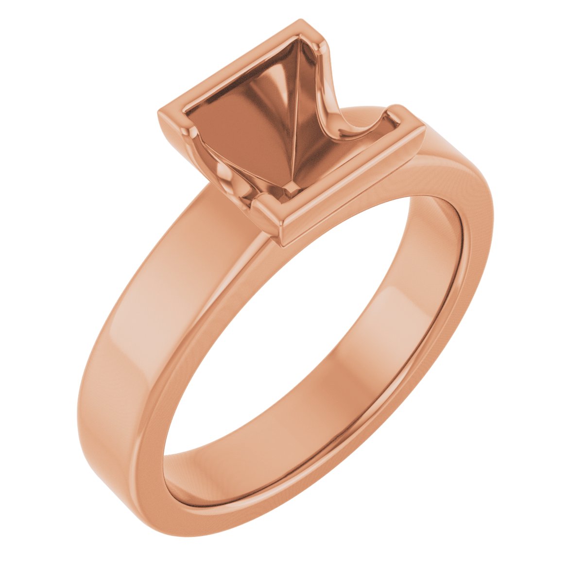 Half-Bezel Solitaire Engagement Ring or Band