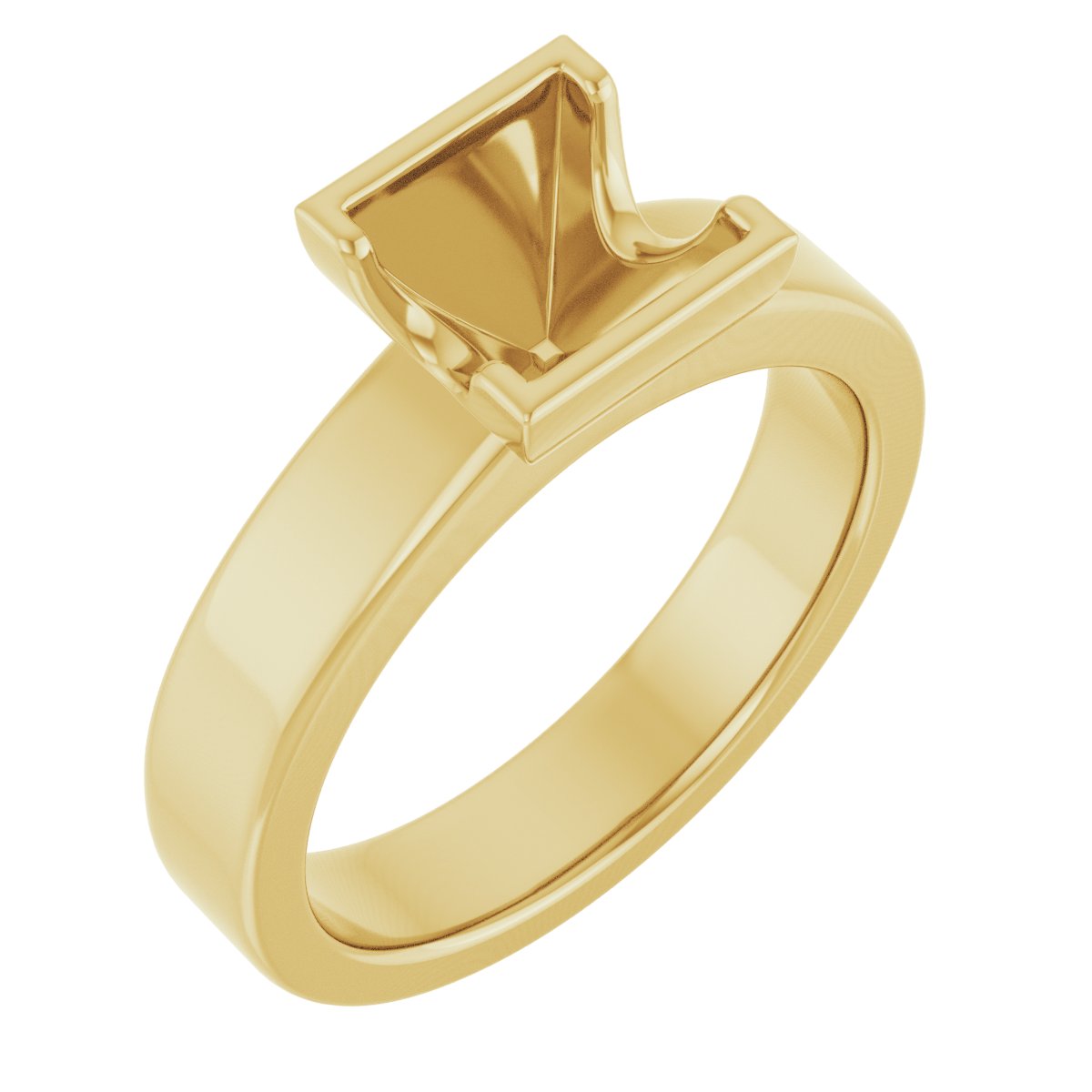 Half-Bezel Solitaire Engagement Ring or Band