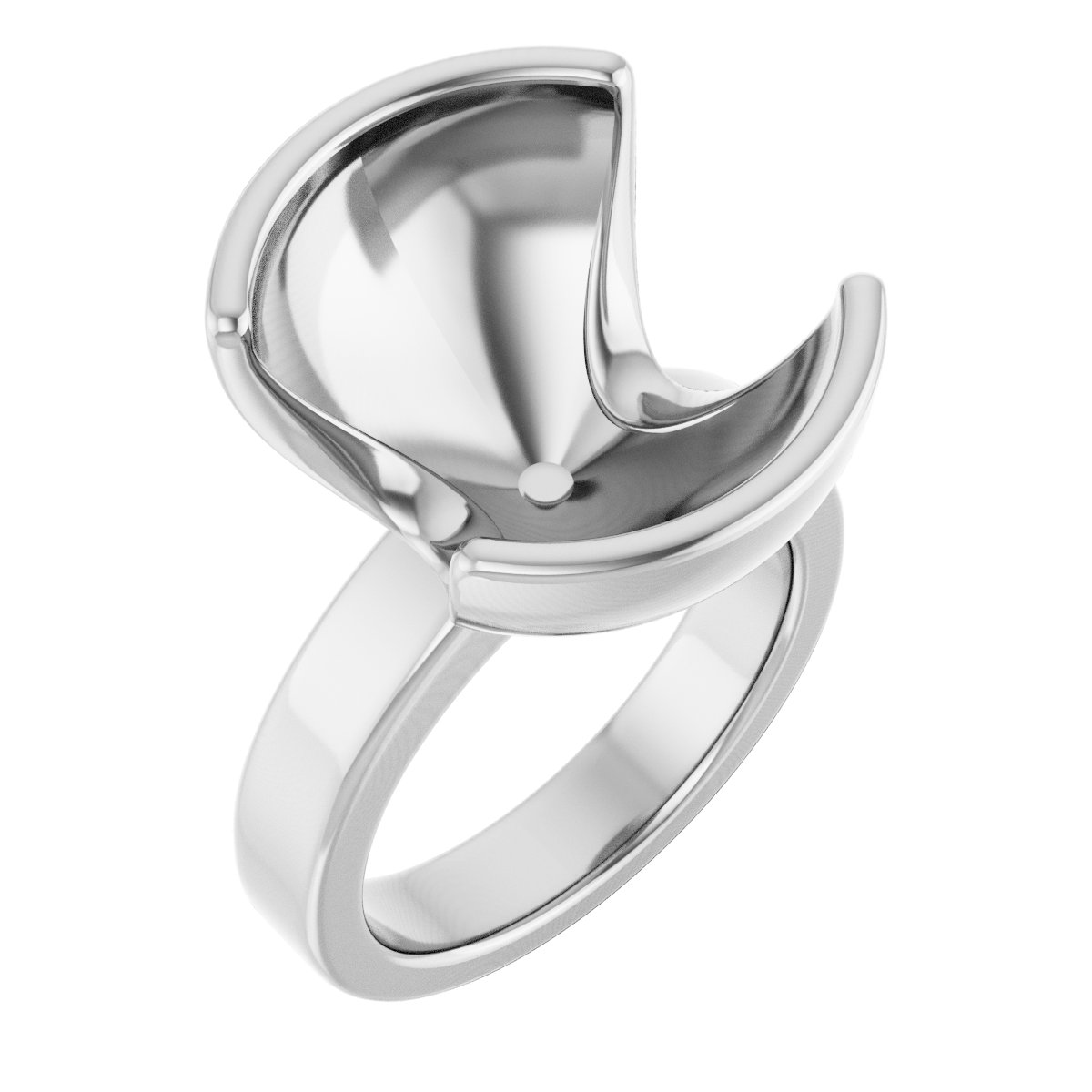 Half-Bezel Solitaire Engagement Ring or Band