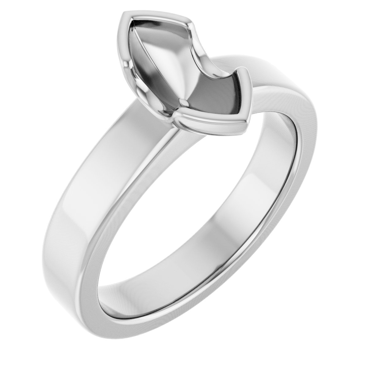 Half-Bezel Solitaire Engagement Ring or Band