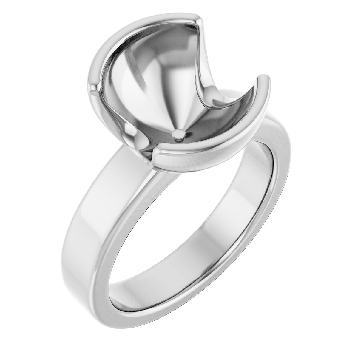 Half-Bezel Solitaire Engagement Ring or Band