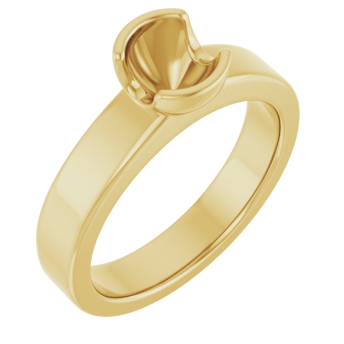 Half-Bezel Solitaire Engagement Ring or Band