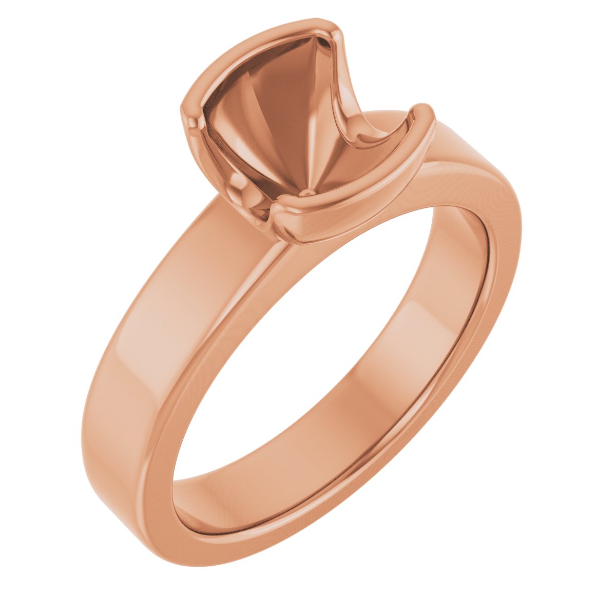 Half-Bezel Solitaire Engagement Ring or Band
