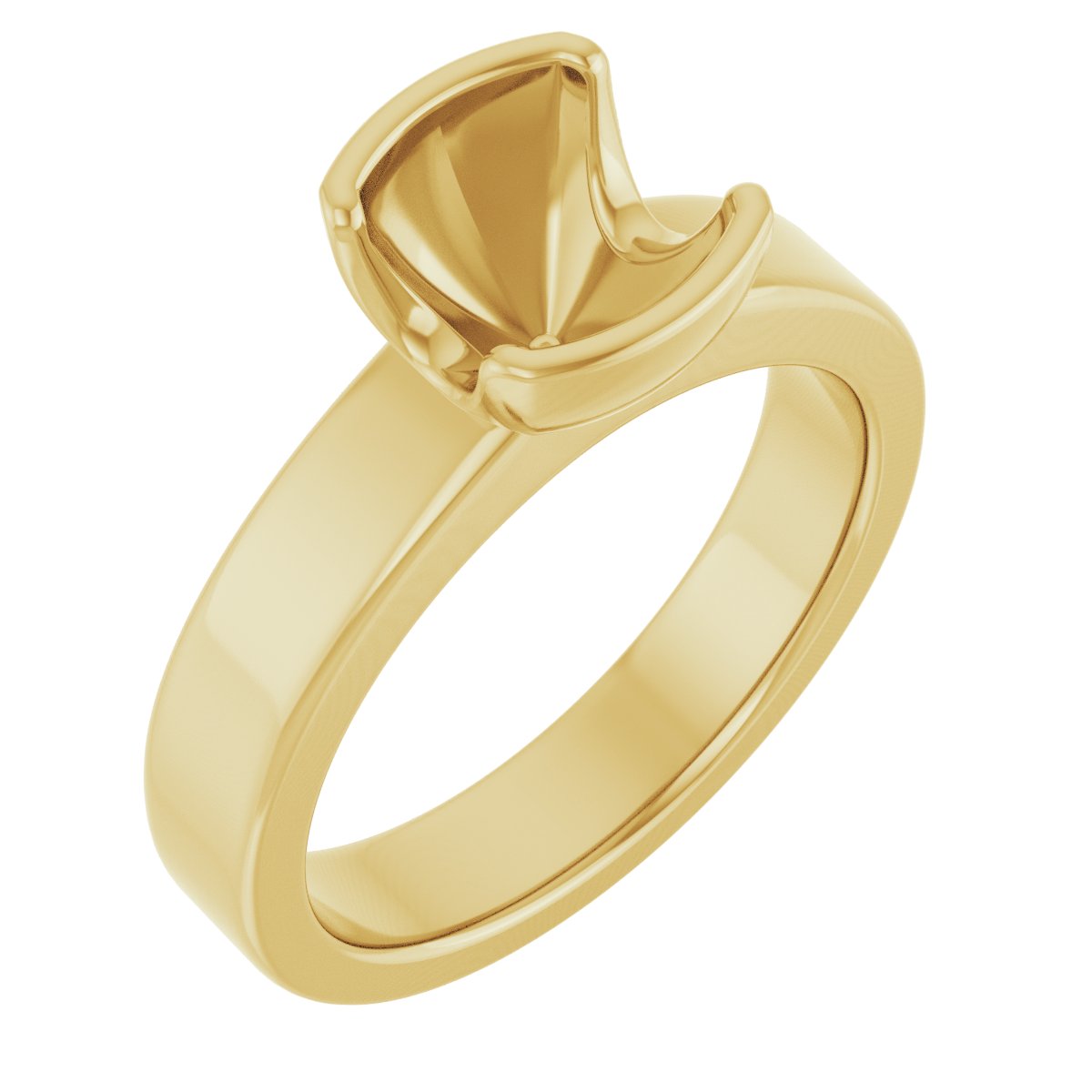 Half-Bezel Solitaire Engagement Ring or Band