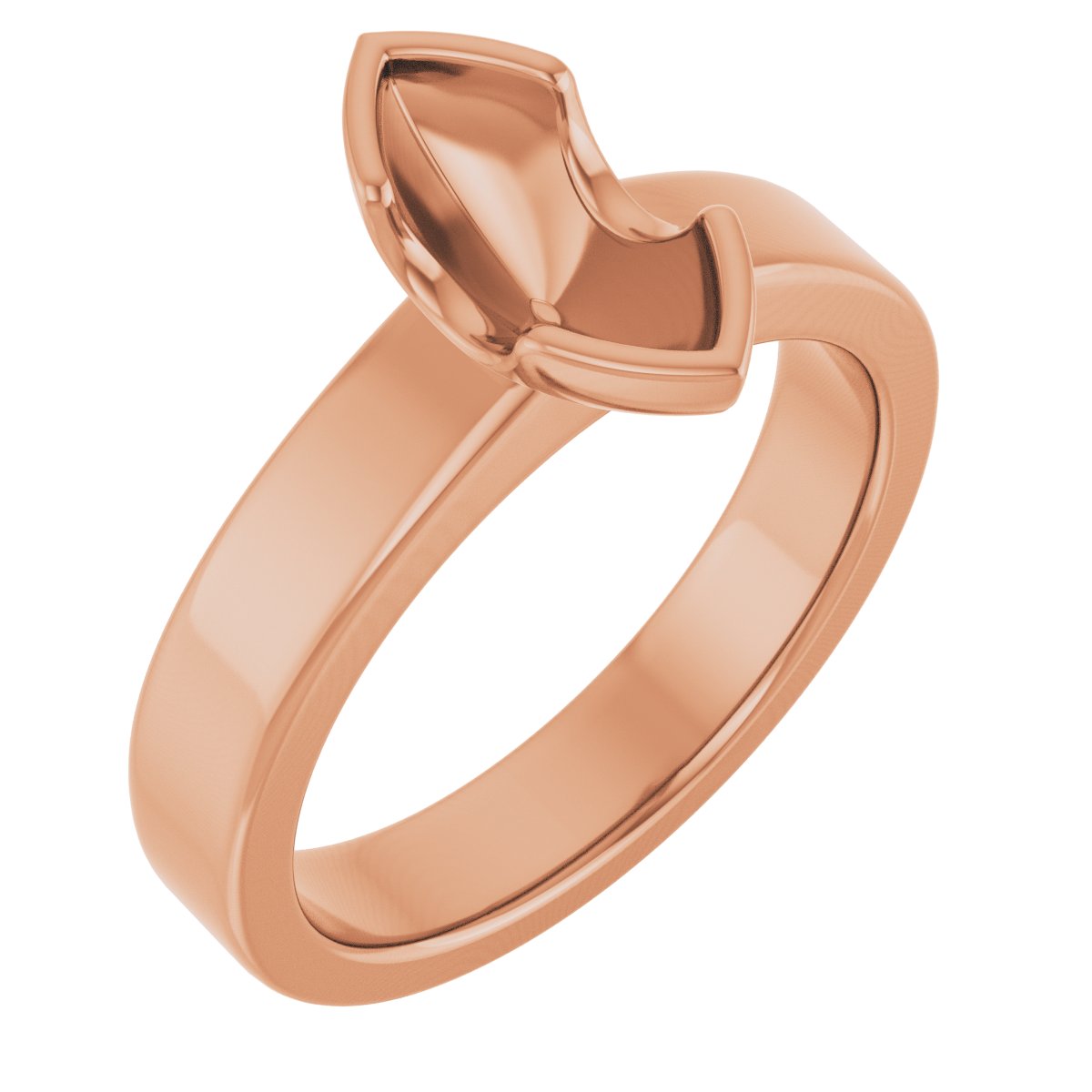 Half-Bezel Solitaire Engagement Ring or Band