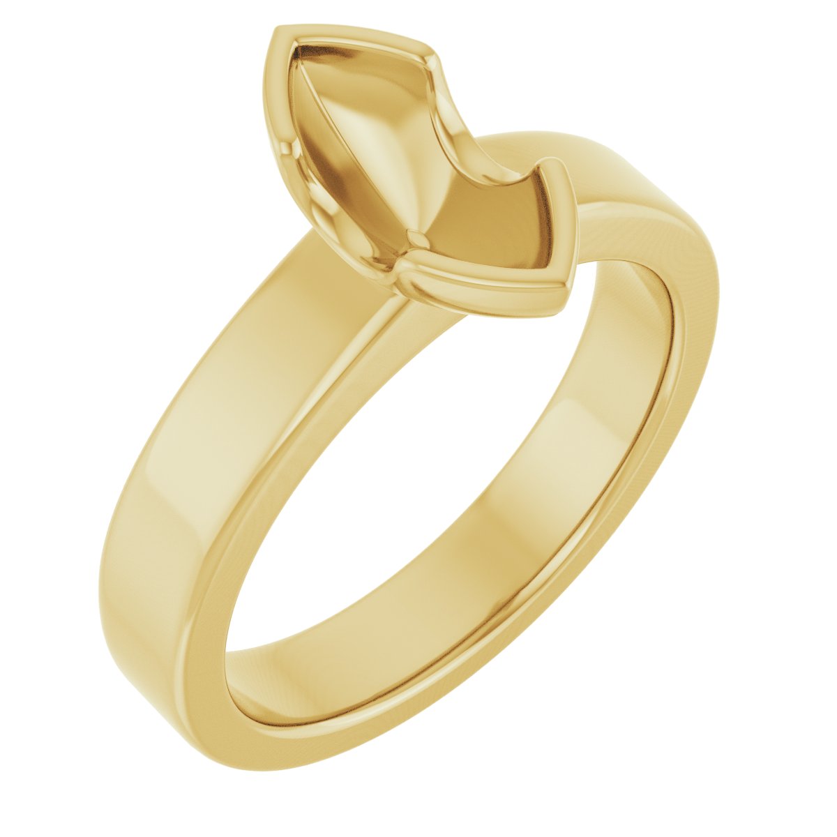 Half-Bezel Solitaire Engagement Ring or Band