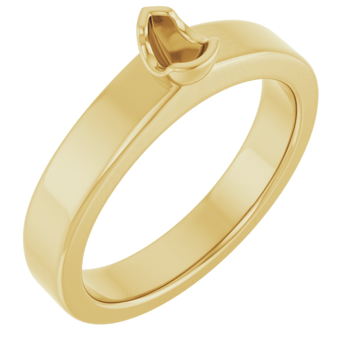 Half-Bezel Solitaire Engagement Ring or Band