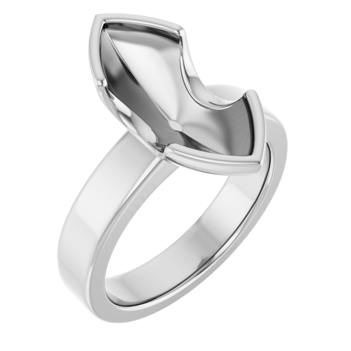 Half-Bezel Solitaire Engagement Ring or Band