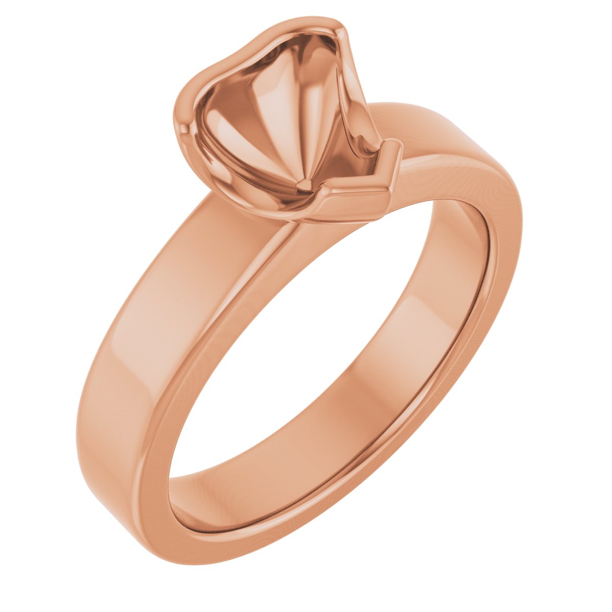 Half-Bezel Solitaire Engagement Ring or Band