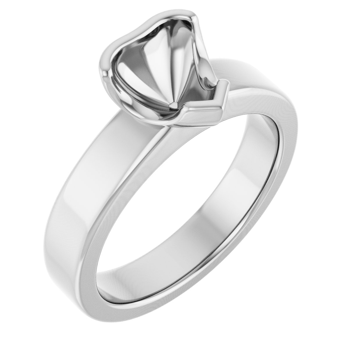 Half-Bezel Solitaire Engagement Ring or Band