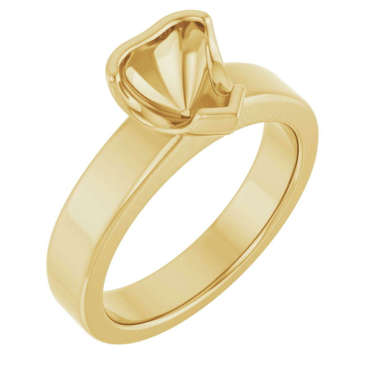 Half-Bezel Solitaire Engagement Ring or Band