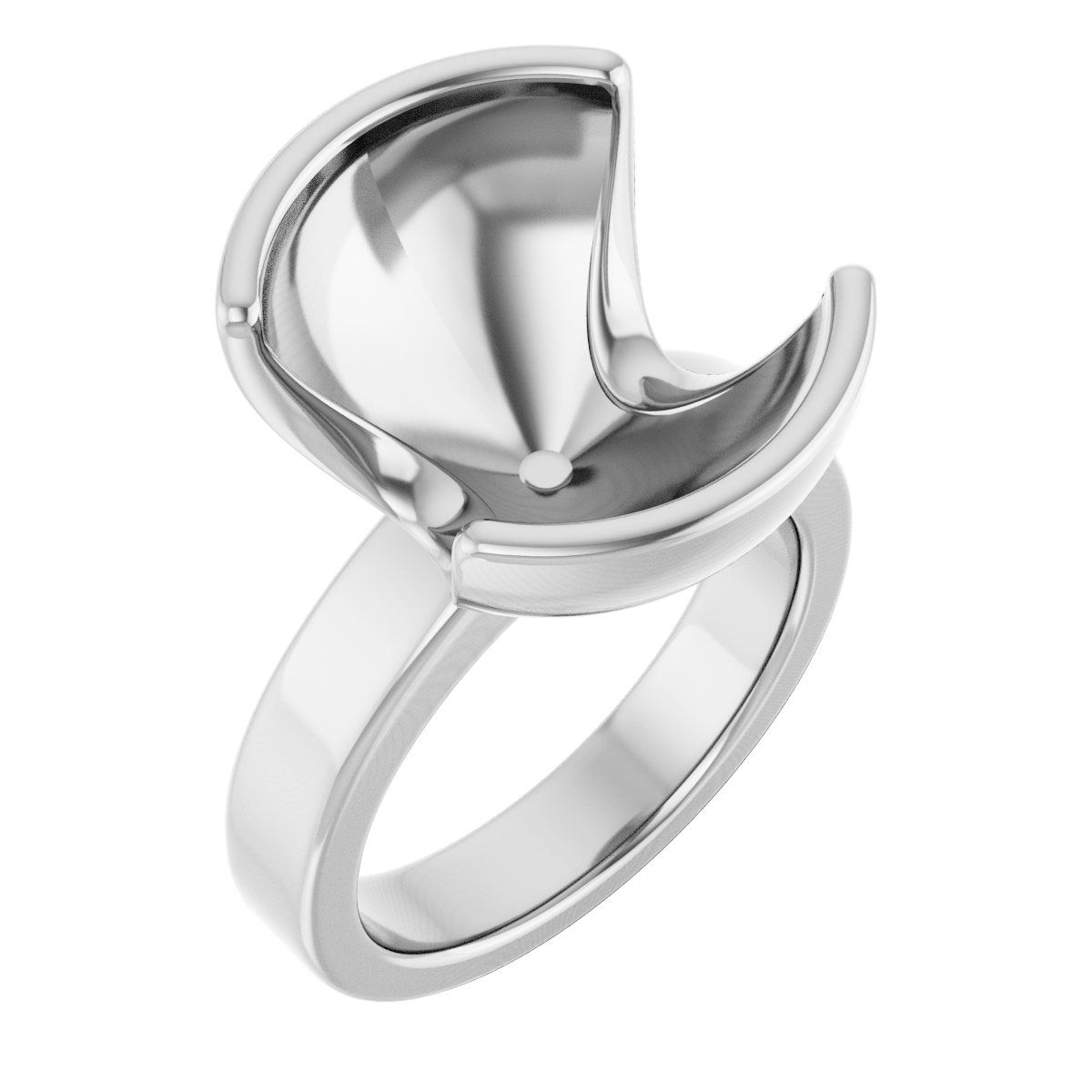 Half-Bezel Solitaire Engagement Ring or Band