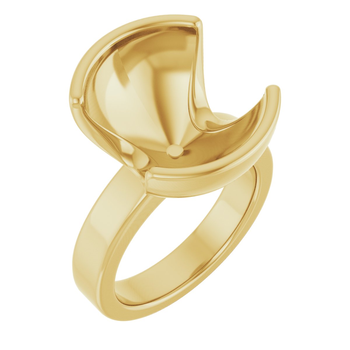 Half-Bezel Solitaire Engagement Ring or Band
