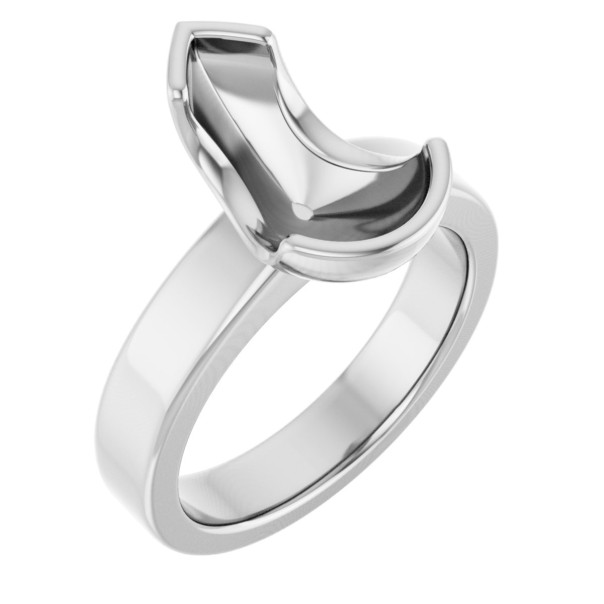 Half-Bezel Solitaire Engagement Ring or Band