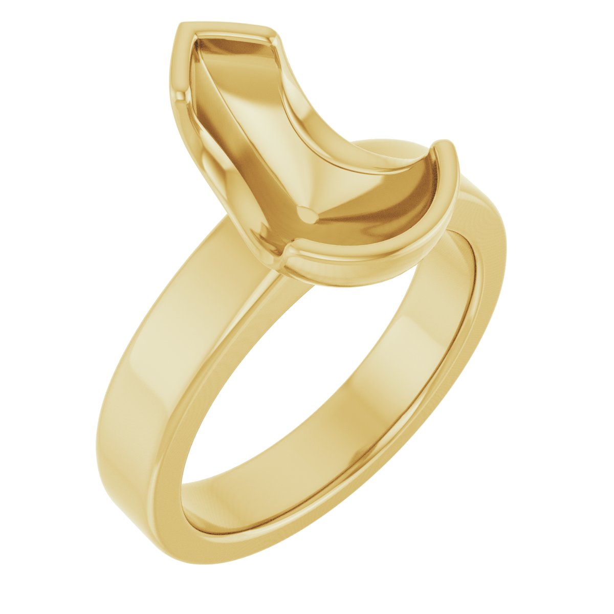Half-Bezel Solitaire Engagement Ring or Band