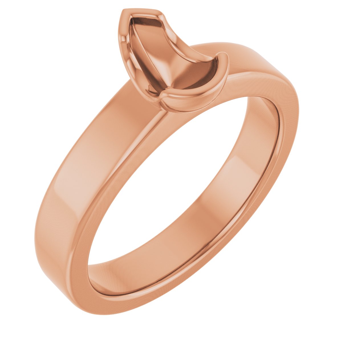Half-Bezel Solitaire Engagement Ring or Band