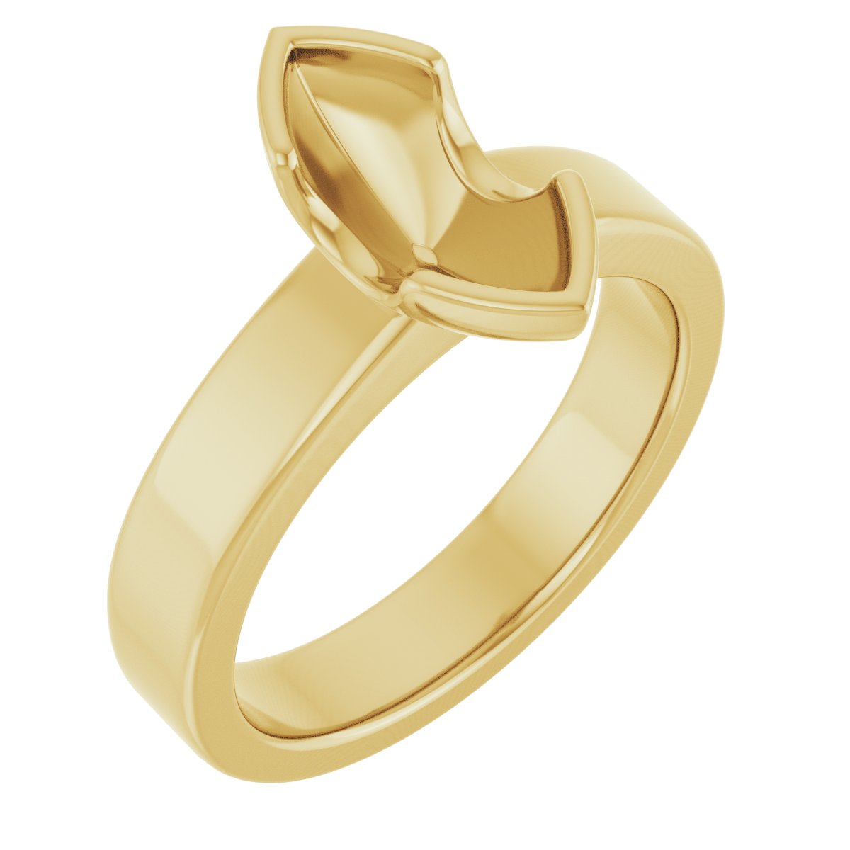 Half-Bezel Solitaire Engagement Ring or Band