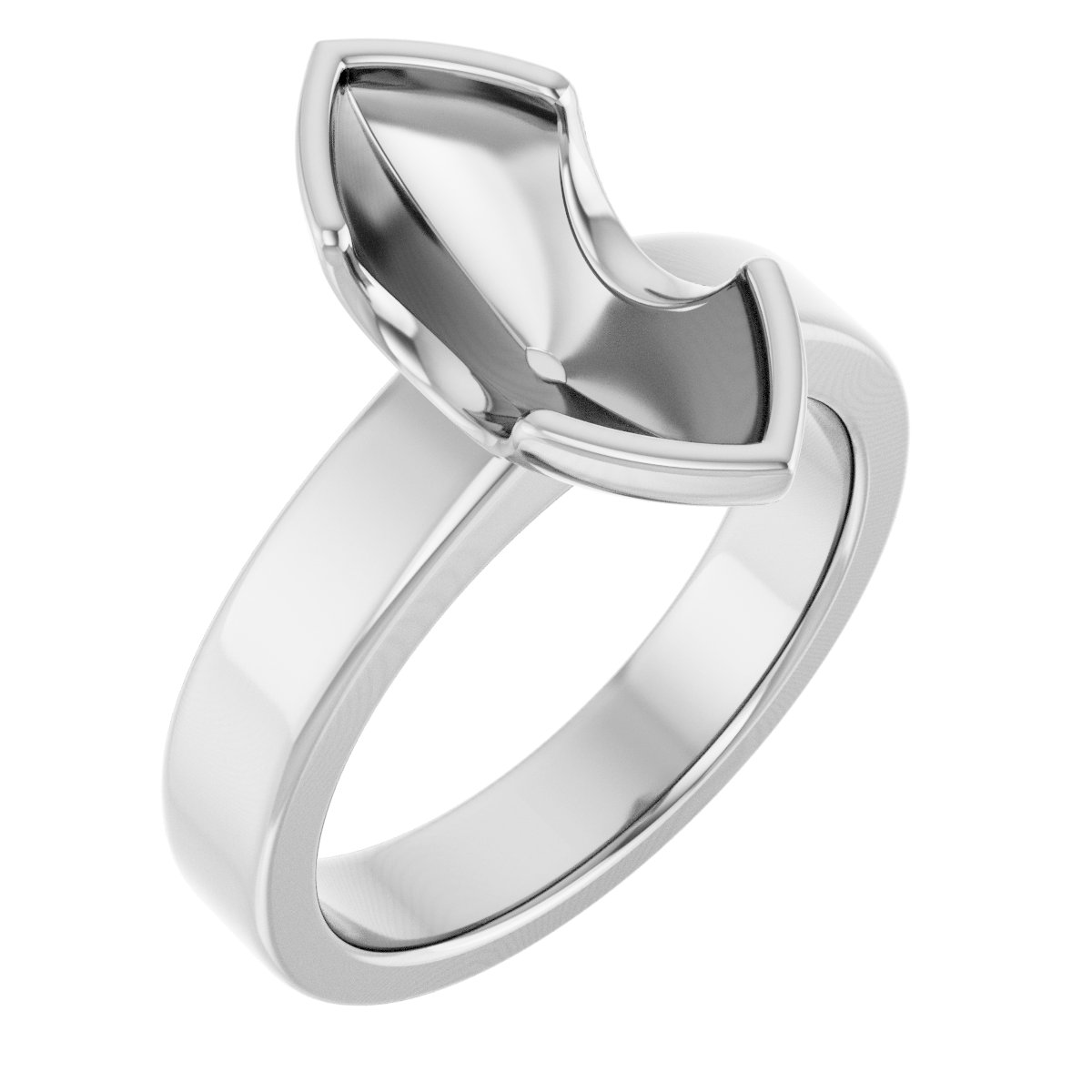 Half-Bezel Solitaire Engagement Ring or Band
