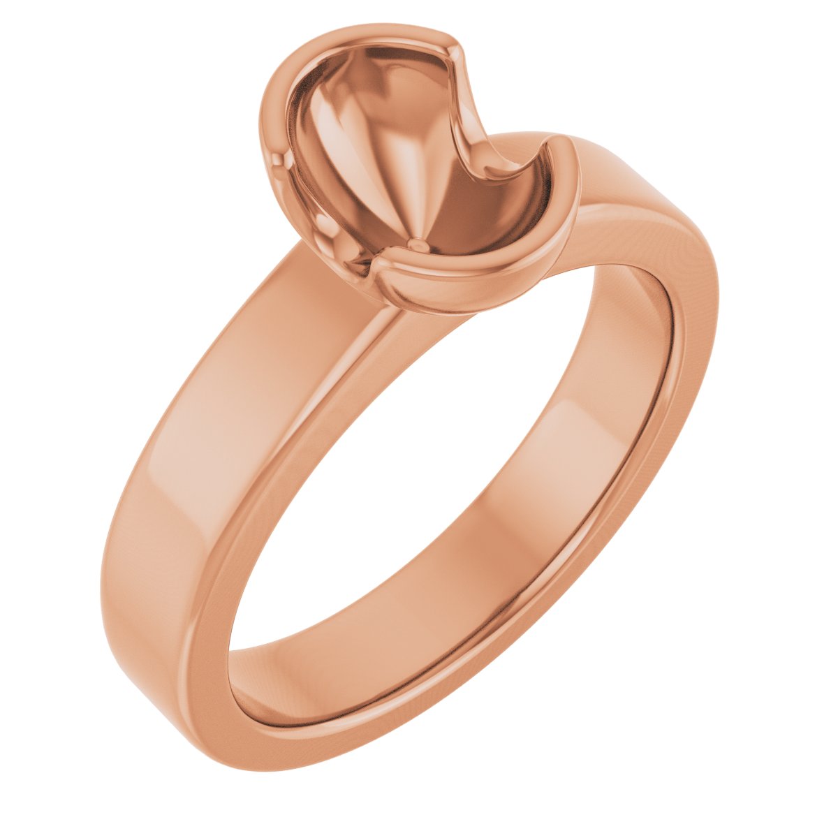 Half-Bezel Solitaire Engagement Ring or Band