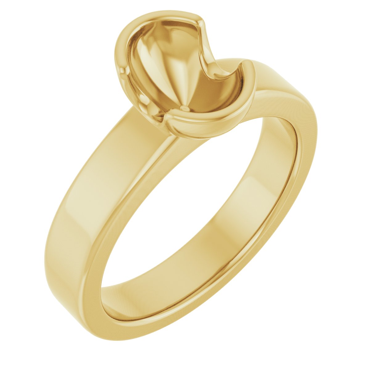 Half-Bezel Solitaire Engagement Ring or Band
