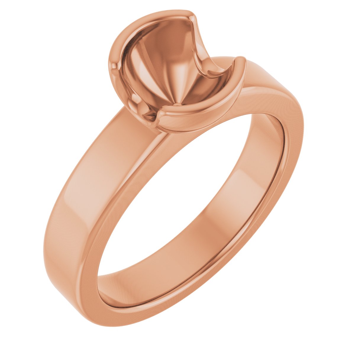 Half-Bezel Solitaire Engagement Ring or Band