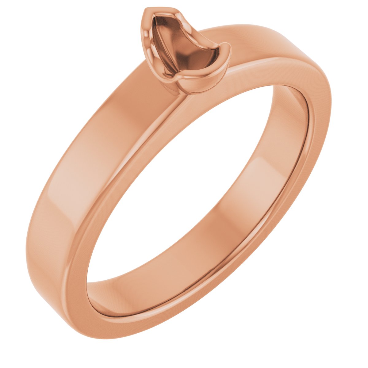 Half-Bezel Solitaire Engagement Ring or Band