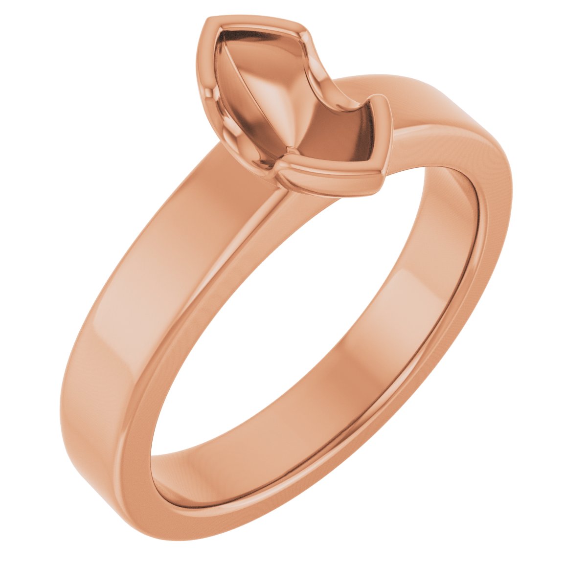 Half-Bezel Solitaire Engagement Ring or Band