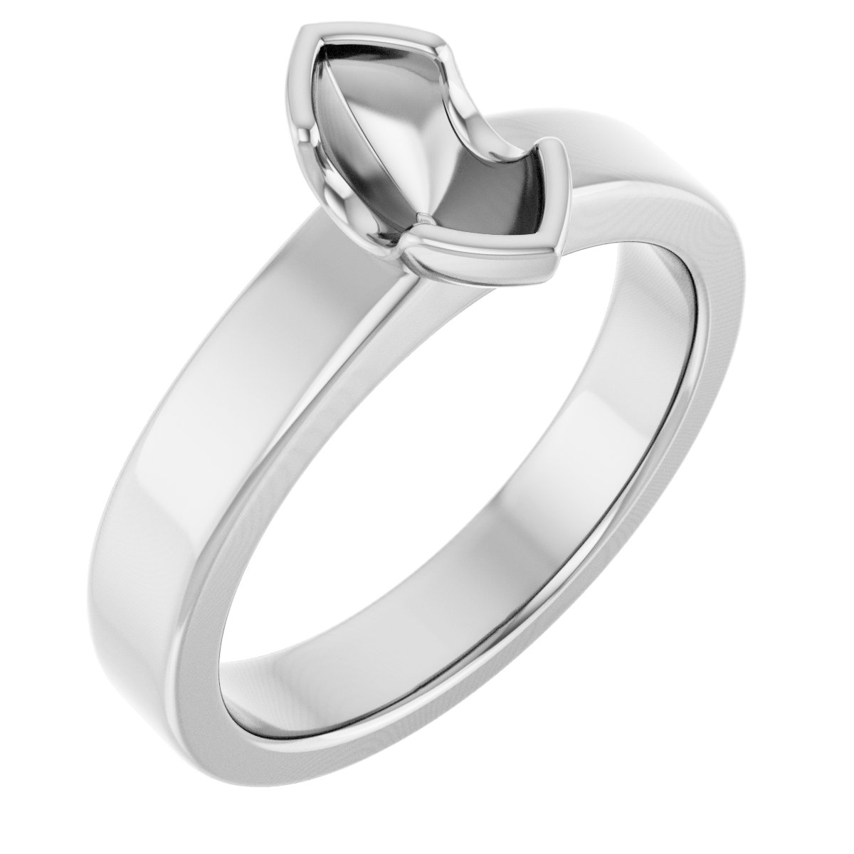 Half-Bezel Solitaire Engagement Ring or Band