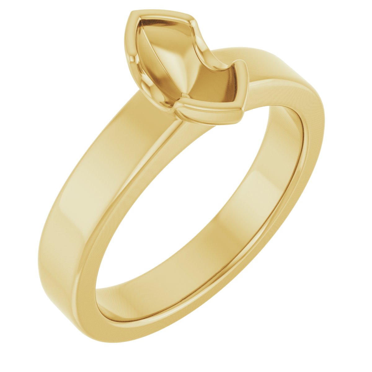 Half-Bezel Solitaire Engagement Ring or Band